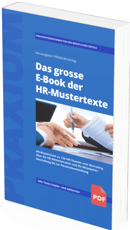 Seit 8 Monaten bei hrmbooks.ch der Bestseller mit über 300 HR-Mustertexten zu 130 HR-Themen: